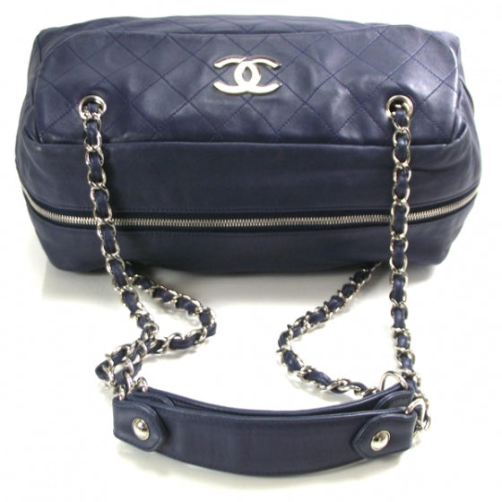 Lambskin Medium Camera Case Blue
