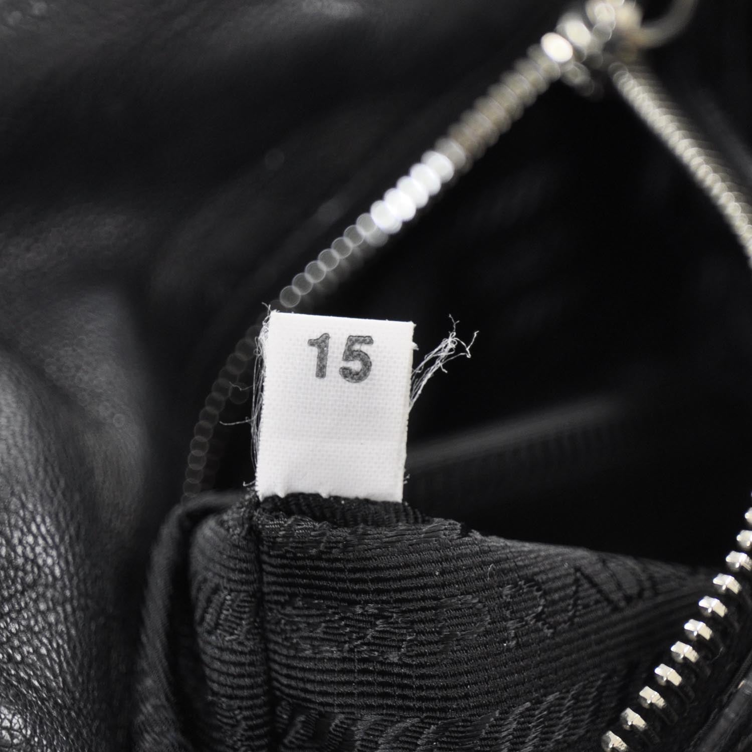 Prada Leather Pushlock Flap Shoulder Bag Black 9 of 9