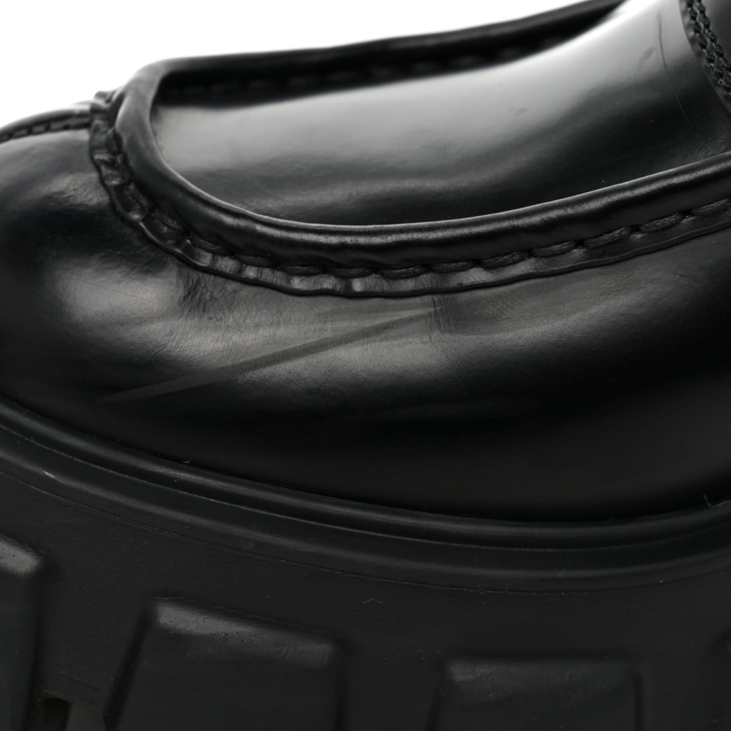 Spazzolato Rois Metal Triangle Logo Monolith 55mm Loafers 37.5 Black