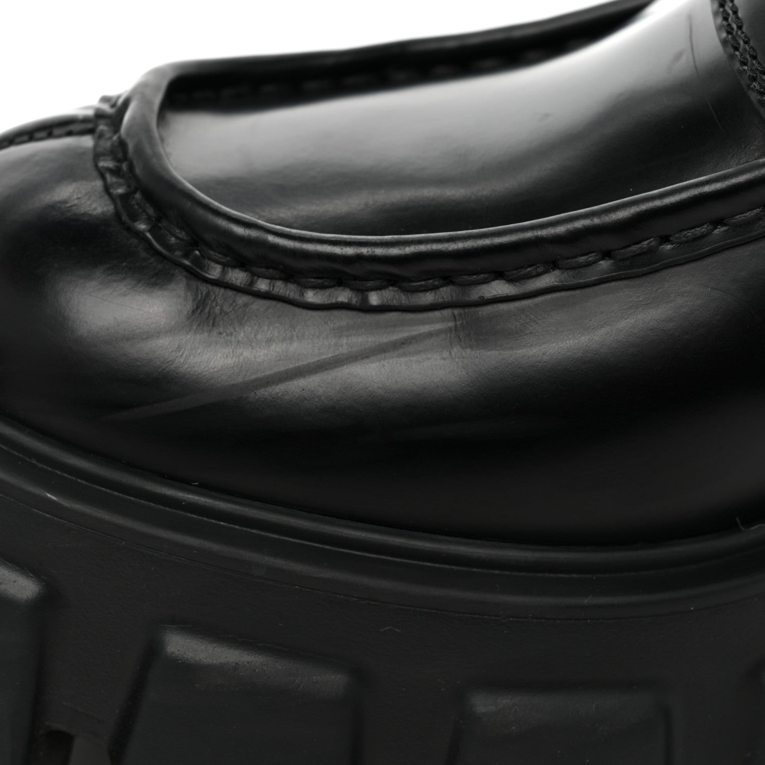 Prada Spazzolato Rois Metal Triangle Logo Monolith 55mm Loafers 37.5 Black 23 of 23