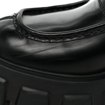 Prada Spazzolato Rois Metal Triangle Logo Monolith 55mm Loafers 37.5 Black 23 of 23