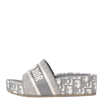 Christian Dior Oblique D-Way Platform Sandals 38 Grey Stone 1 of 8
