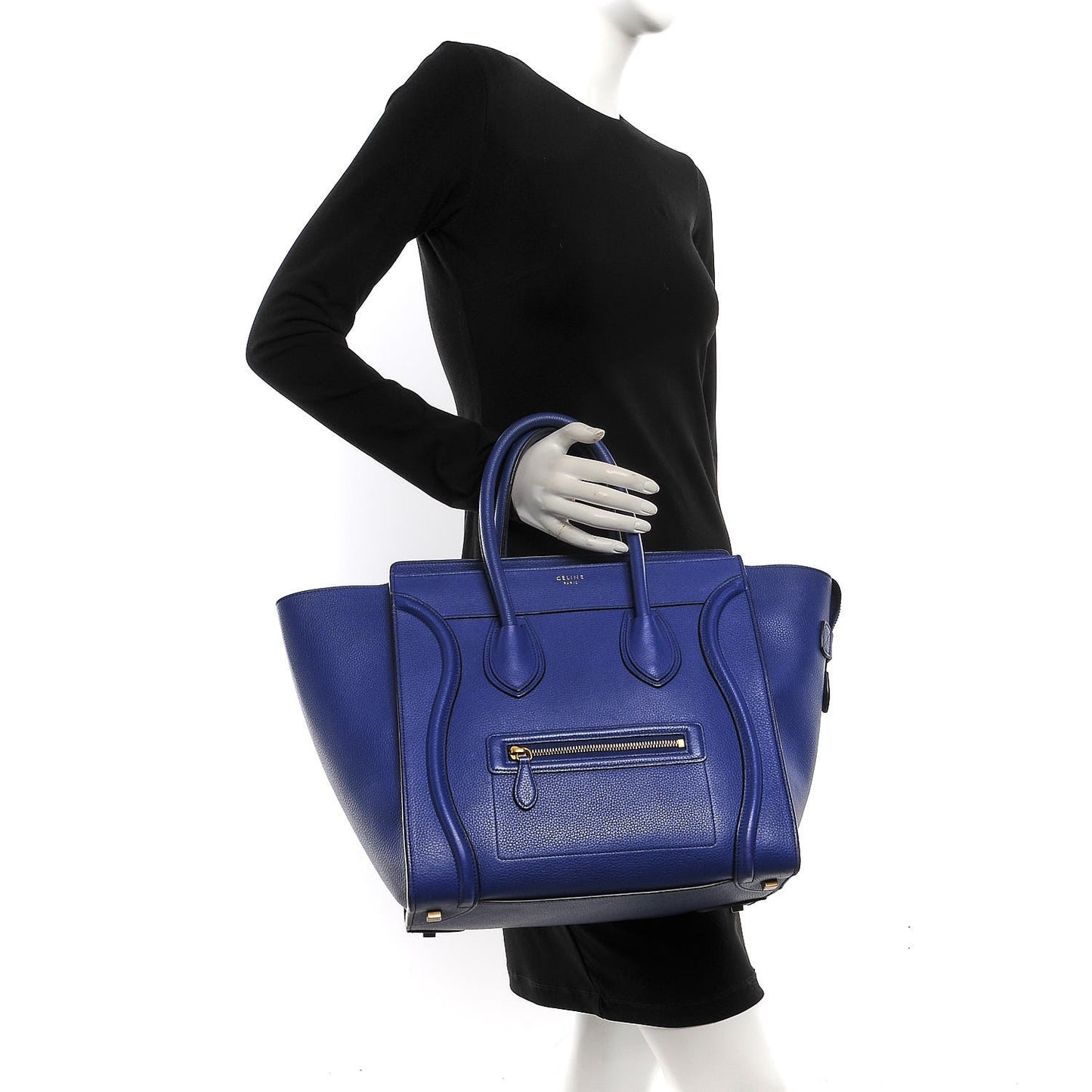 Drummed Calfskin Mini Luggage Indigo