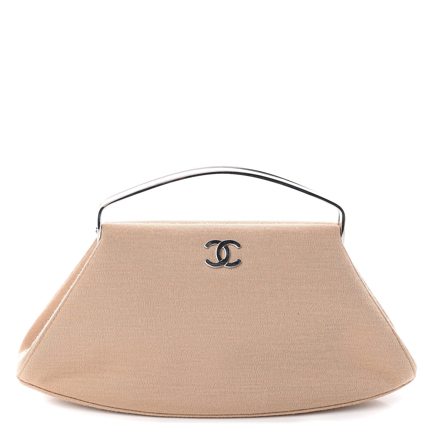 Jersey Frame Top Handle Bag Beige