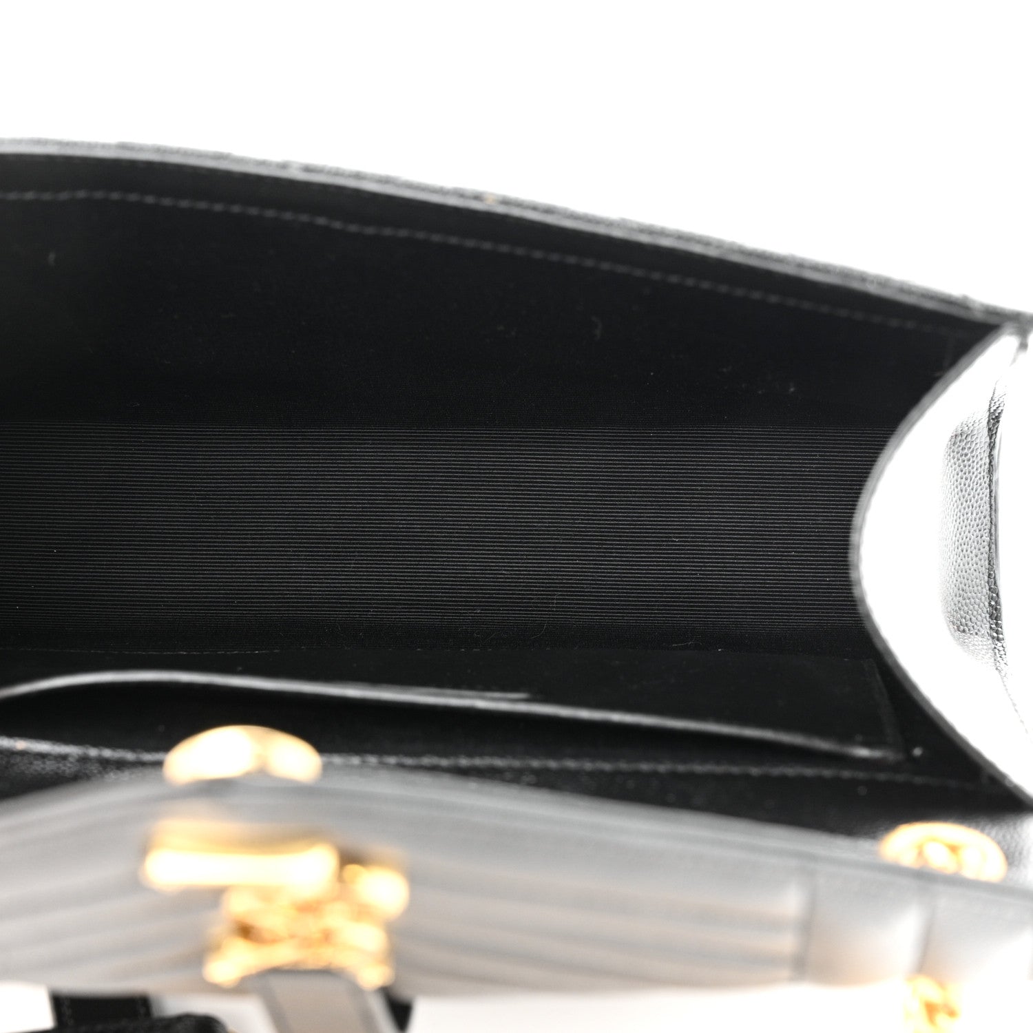 Saint Laurent Grain De Poudre Textured Mixed Matelasse Triquilt Medium Monogram Satchel Black 5 of 13