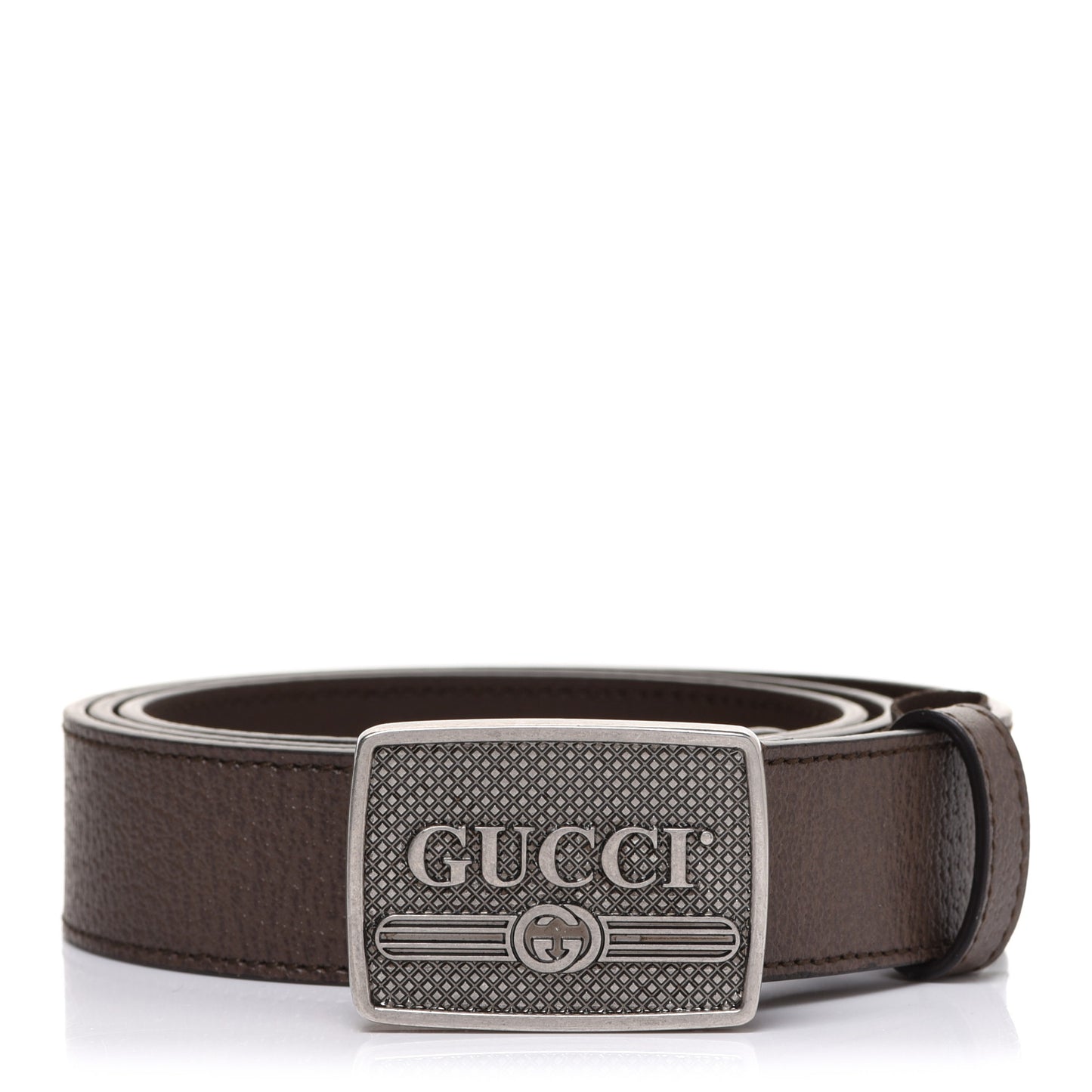 Pebbled Calfskin Logo Belt 95 38 Taupe