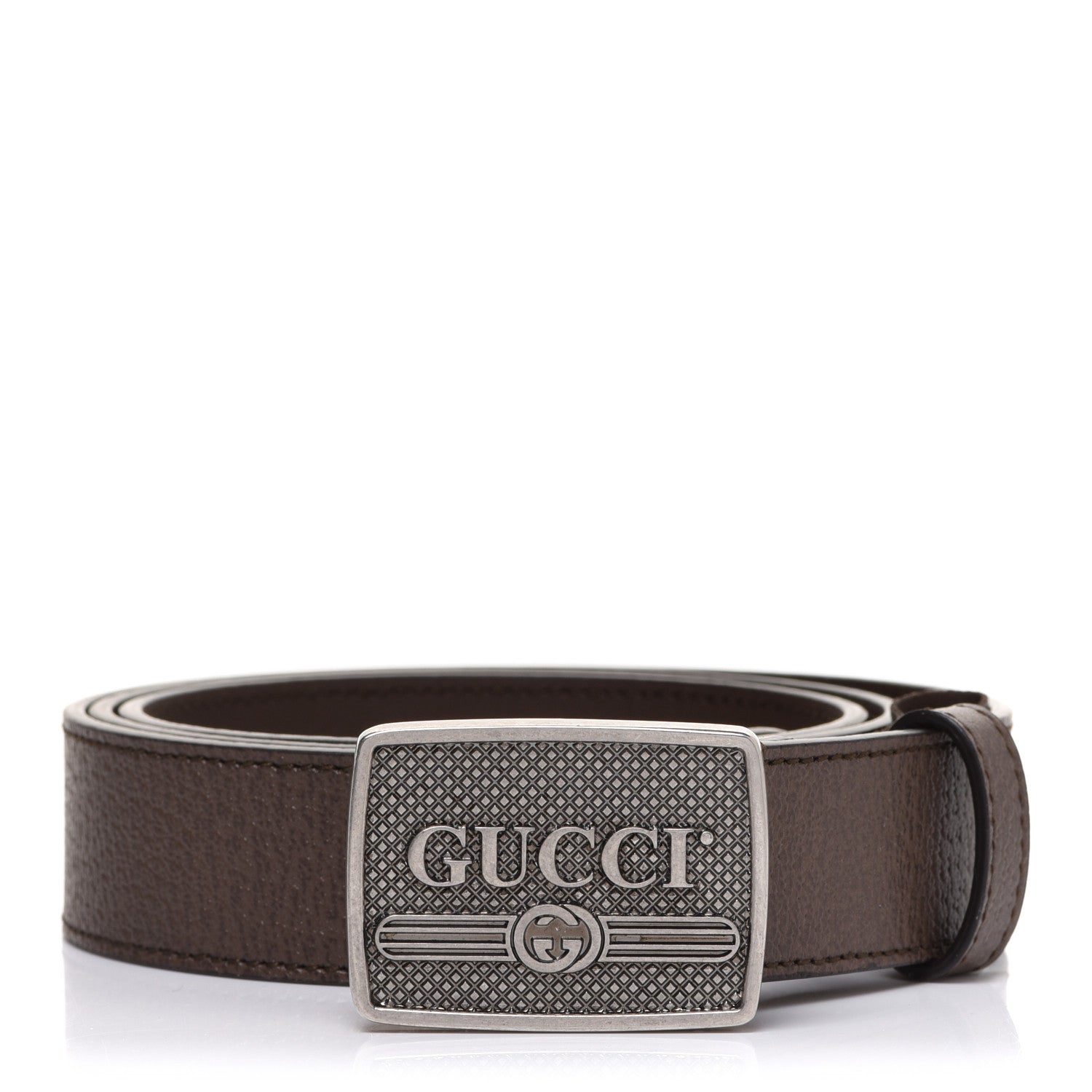 Gucci Pebbled Calfskin Logo Belt 95 38 Taupe 1 of 4