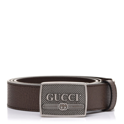 Gucci Pebbled Calfskin Logo Belt 95 38 Taupe 1 of 4
