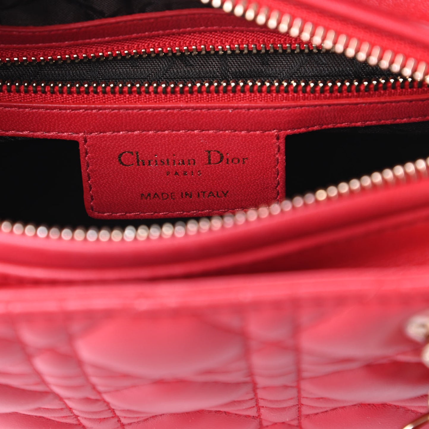 Lambskin Cannage Medium Lady Dior Red