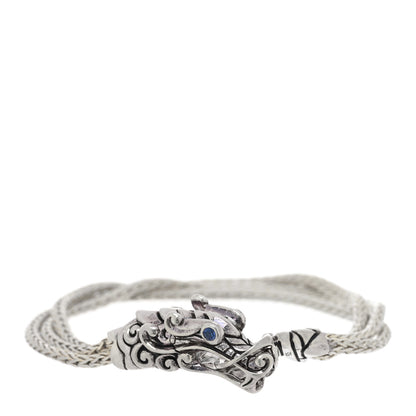John Hardy Sterling Silver Blue Sapphire Naga Dragon Multi Strand Bracelet 1 of 3