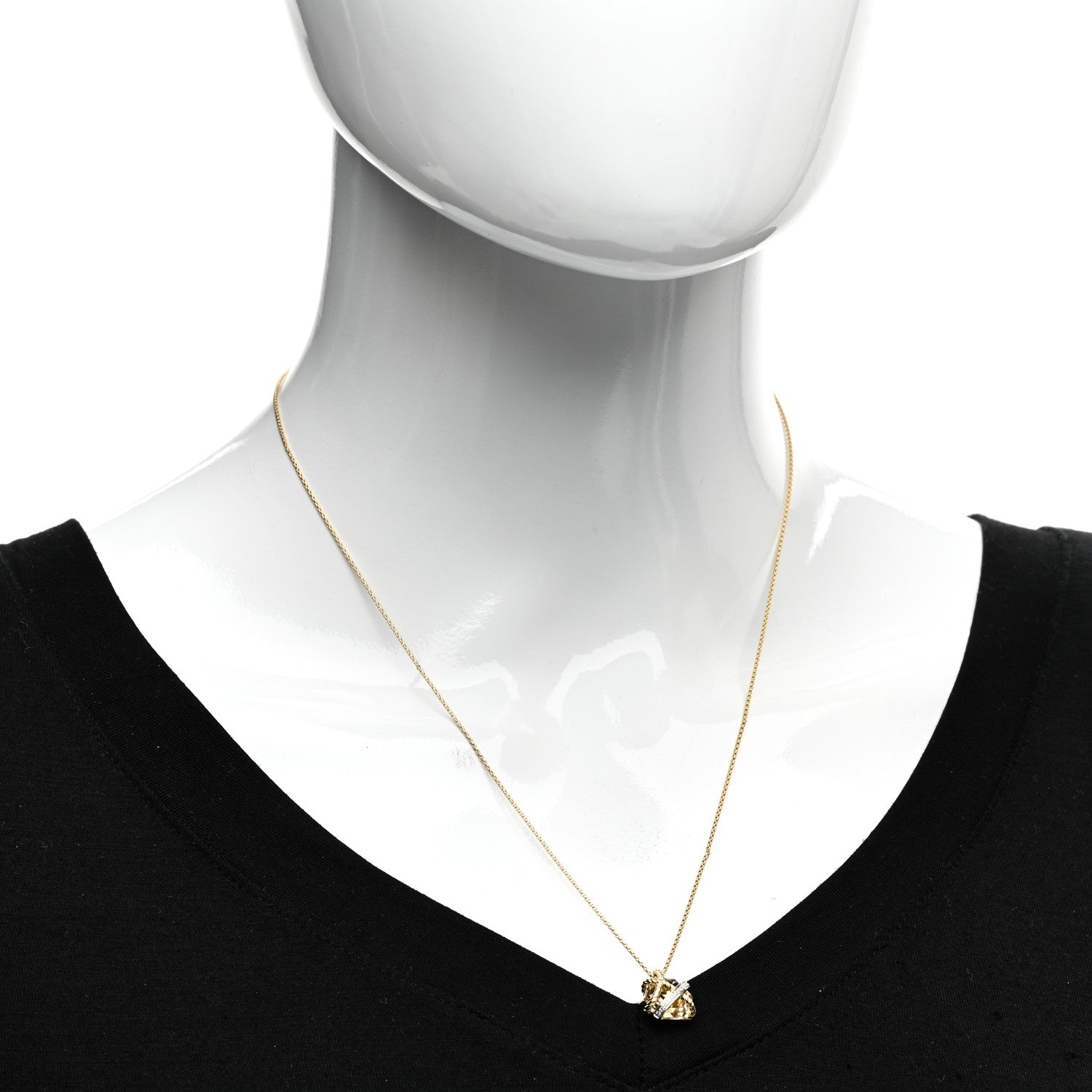 David Yurman 18K Yellow White Gold Diamond Champagne Citrine 10mm Cable Wrap Necklace 2 of 4