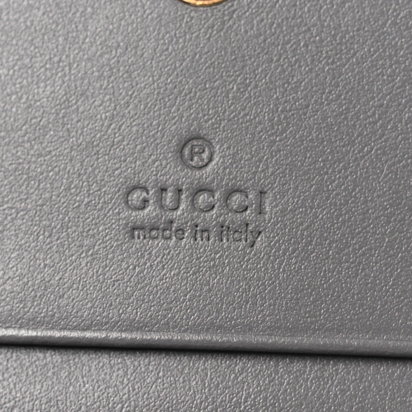 Calfskin GG Matelasse Card Case Wallet Grey