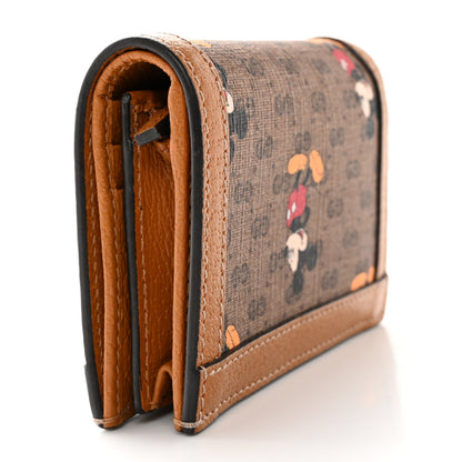 Gucci X DISNEY Mini Vintage GG Supreme Monogram Mickey Mouse Card Holder Wallet Beige Vintage Sun Oil 3 of 11