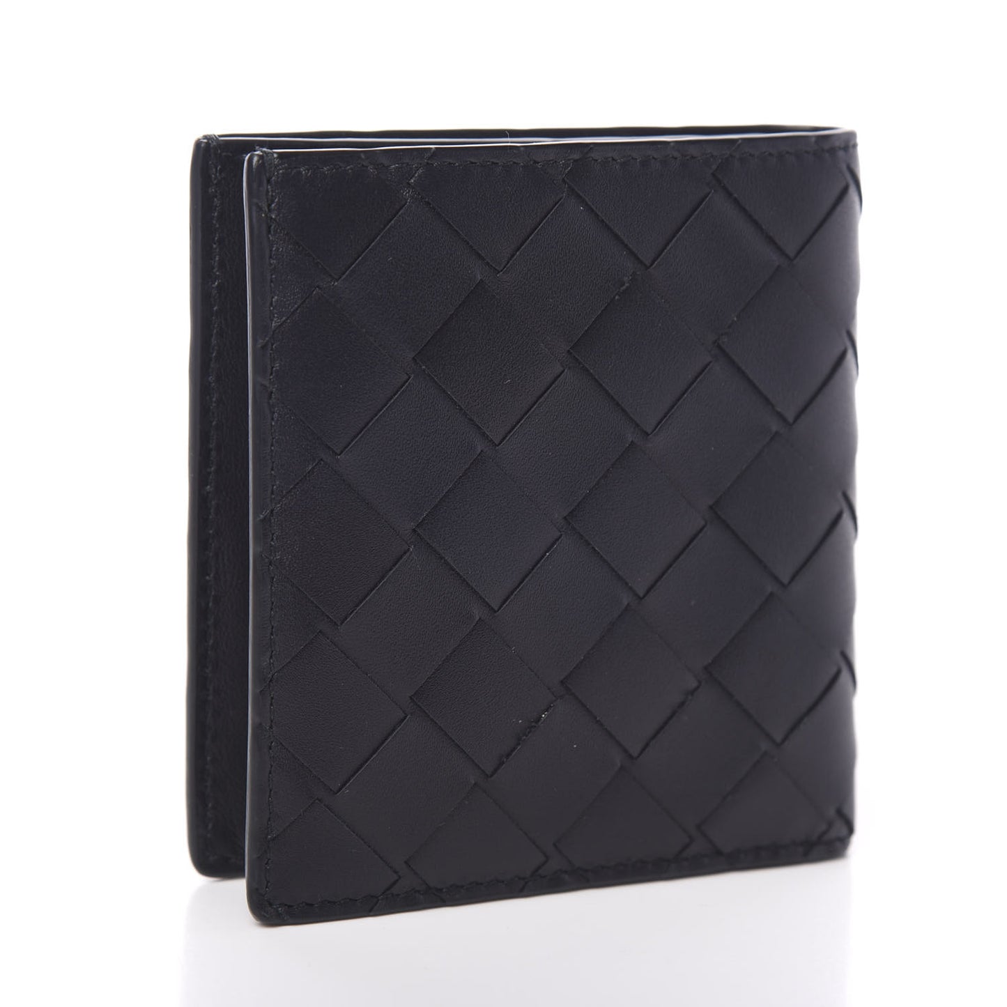 Nappa Maxi Intrecciato Bi-Fold Wallet Black