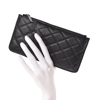 Chanel Caviar Quilted Classic Flat Wallet Pouch Black 2 of 8