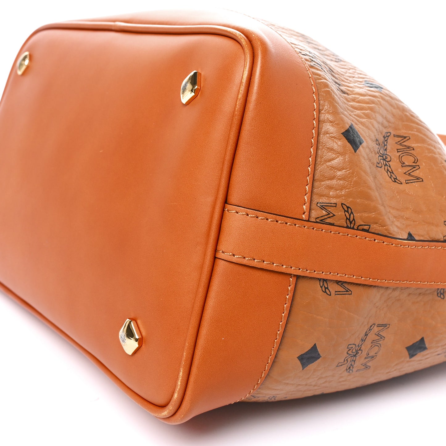 Visetos Small Heritage Drawstring Bucket Bag Cognac