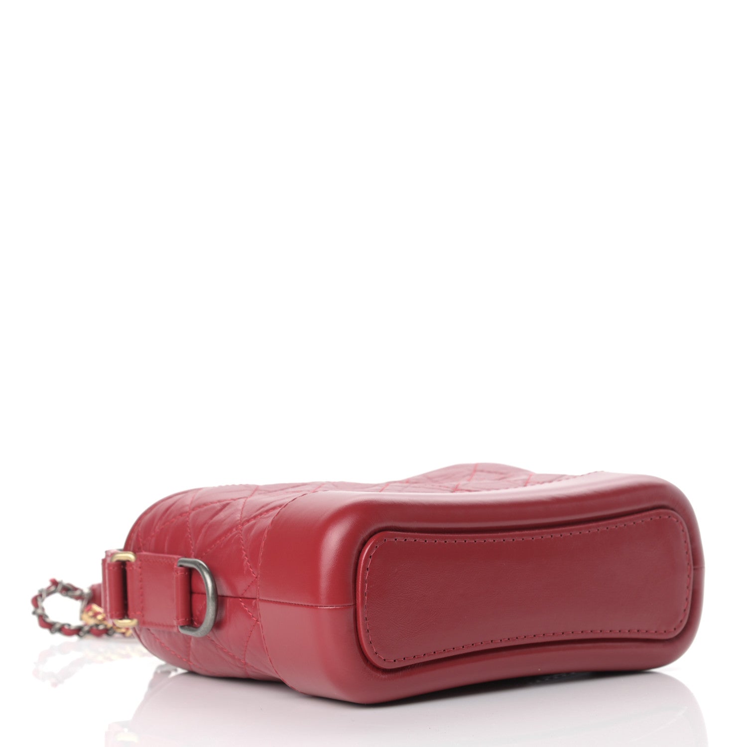 Chanel Aged Calfskin Quilted Small Gabrielle Hobo Red 4 of 10