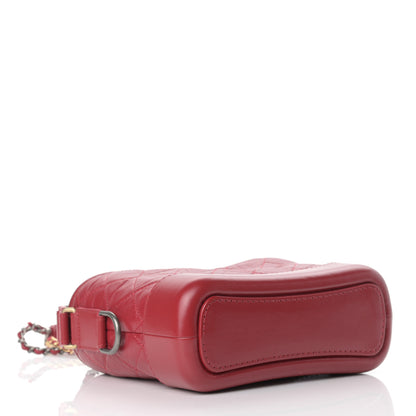 Chanel Aged Calfskin Quilted Small Gabrielle Hobo Red 4 of 10
