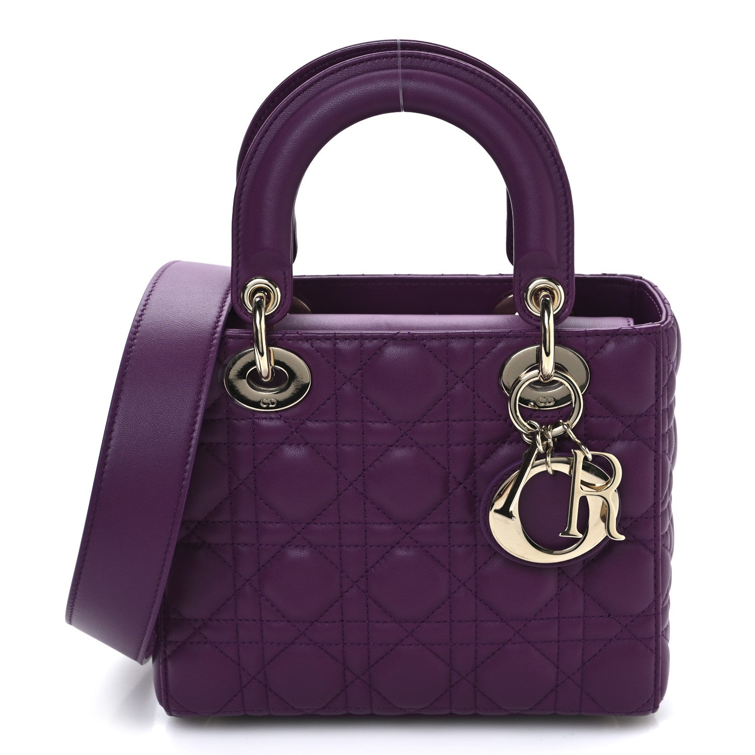 Christian Dior Lambskin Cannage Small My ABCDior Lady Dior Purple 1 of 10