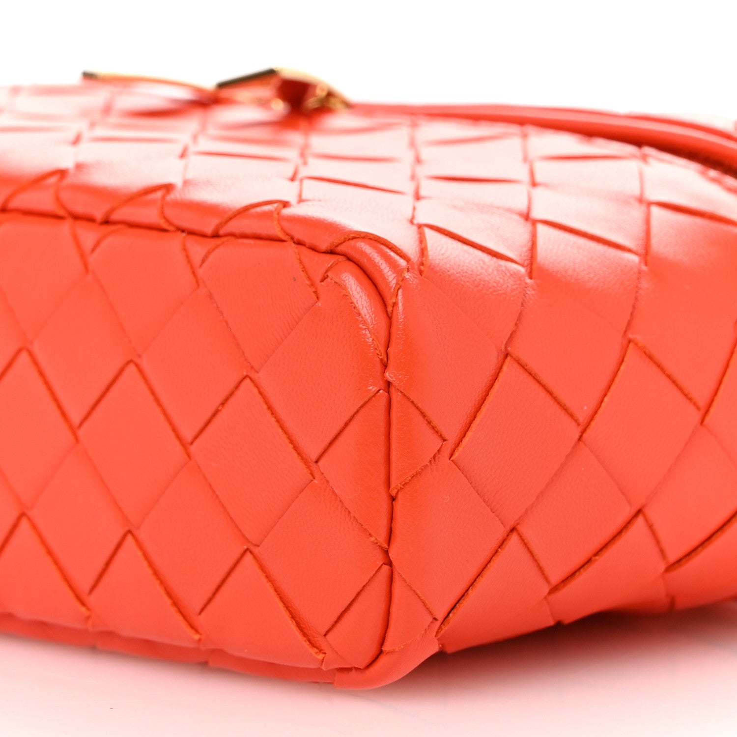 Bottega Veneta Calfskin Intrecciato Bang Bang Vanity Case Orange