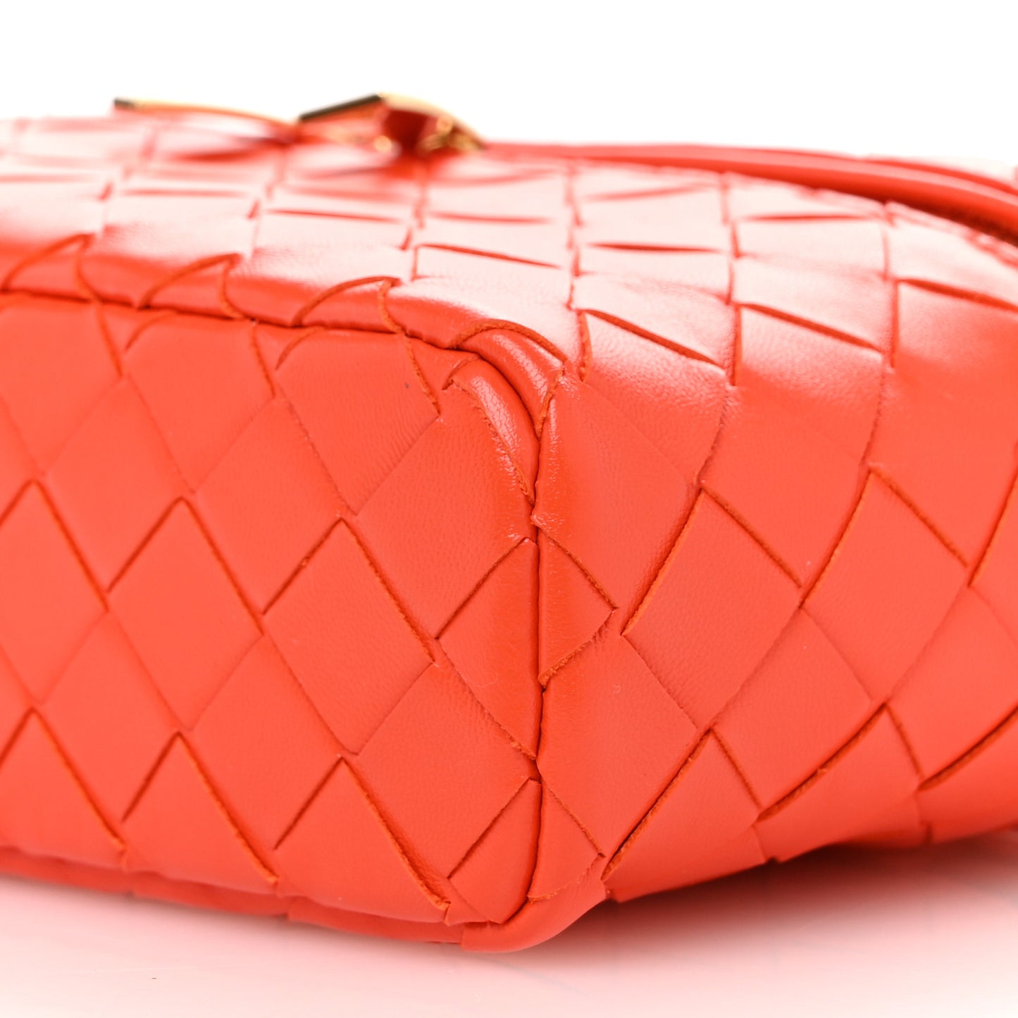Calfskin Intrecciato Bang Bang Vanity Case Orange
