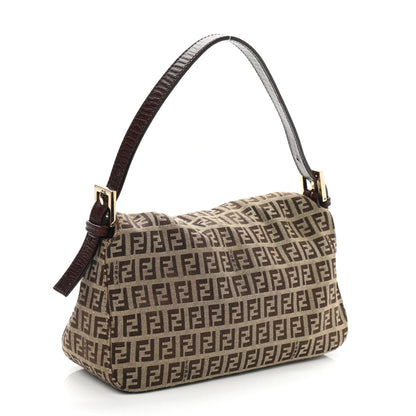 Fendi Zucchino Vitello Baguette Mogano Panna Bruciato 2 of 9