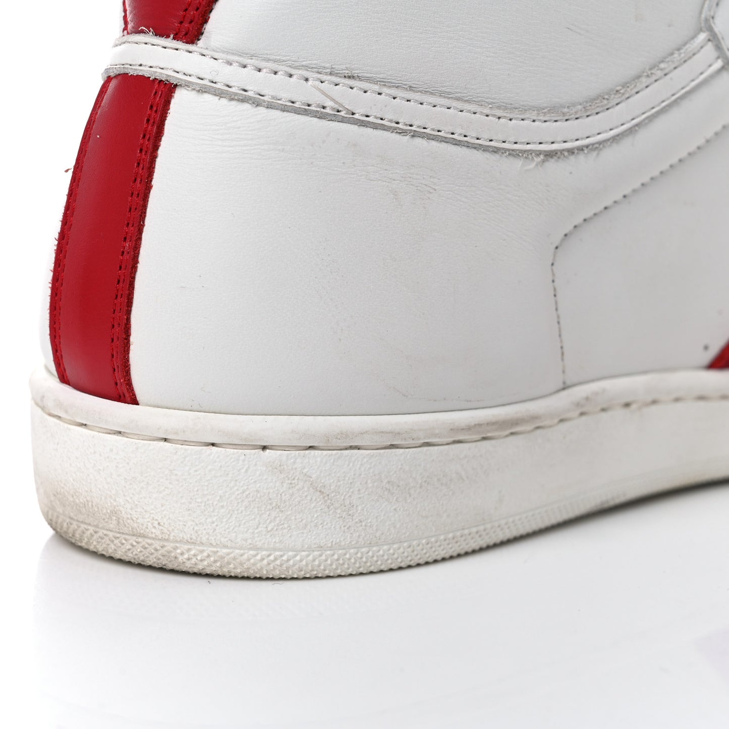 Calfskin Court Classic SL/10H High Top Sneakers 43 White Red