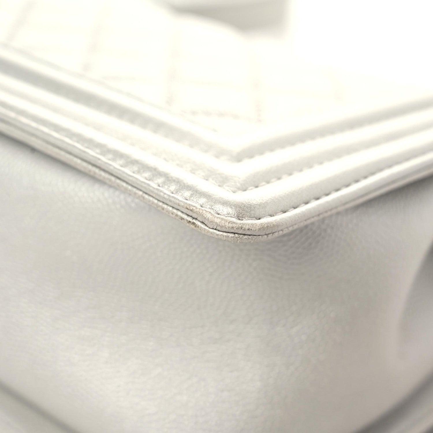 Chanel Metallic Caviar Quilted Medium Boy Flap Silver 10 of 15