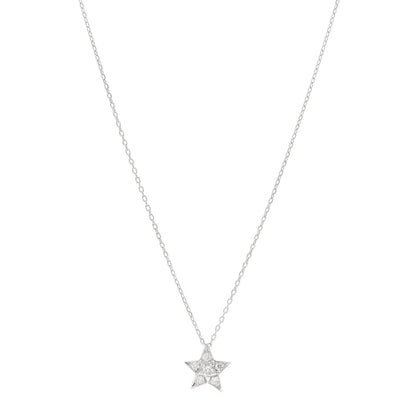 Chanel 18K White Gold Diamond Small Comete Geode Pendant Necklace 1 of 4