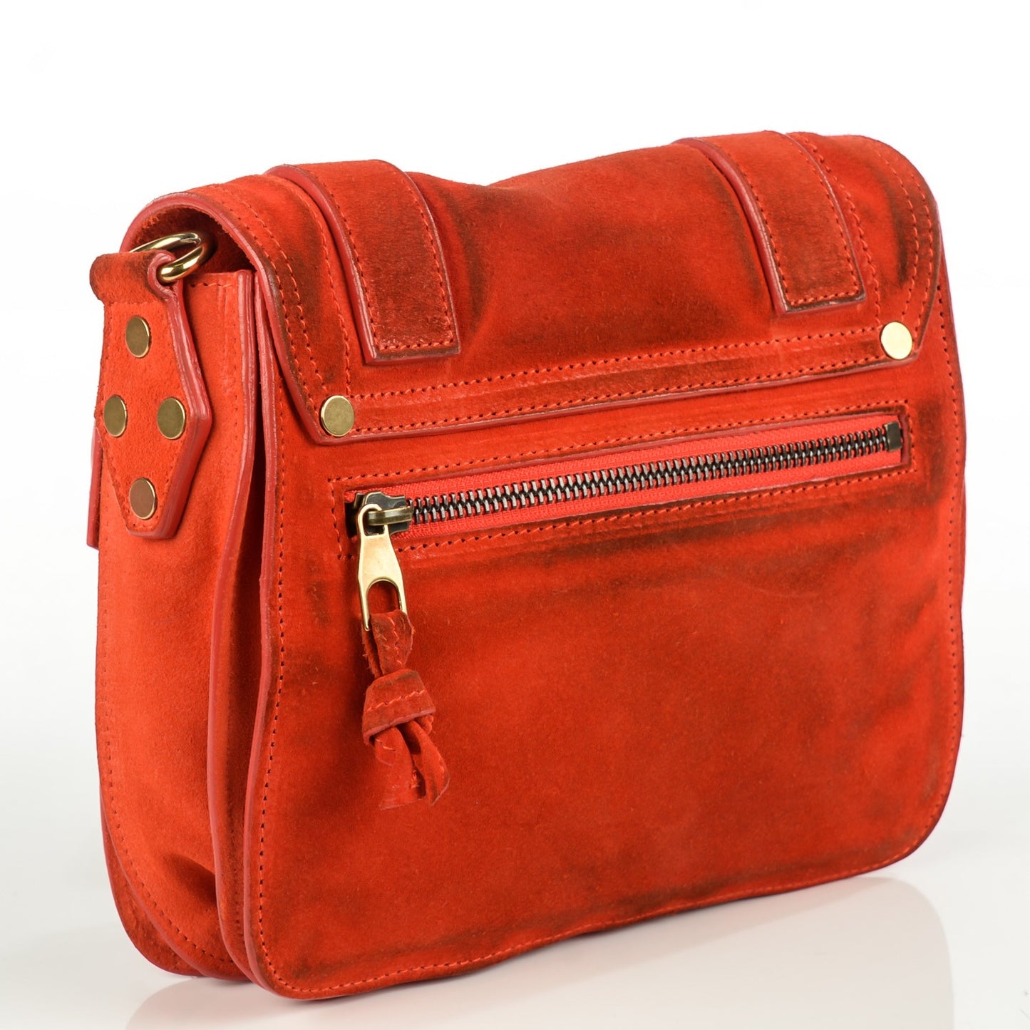 Suede PS1 Mini Pouch Messenger Bag Orange