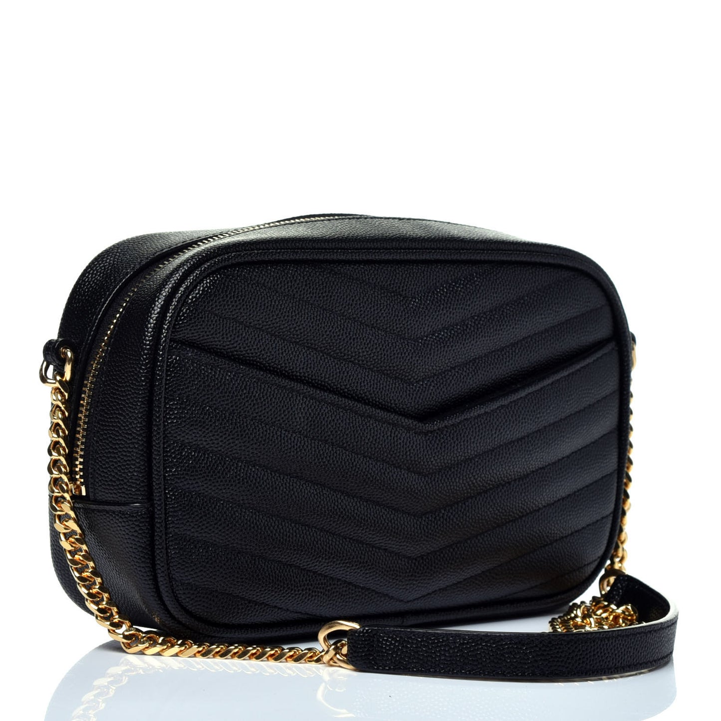 Grain De Poudre Matelasse Monogram Mini Lou Camera Bag Black