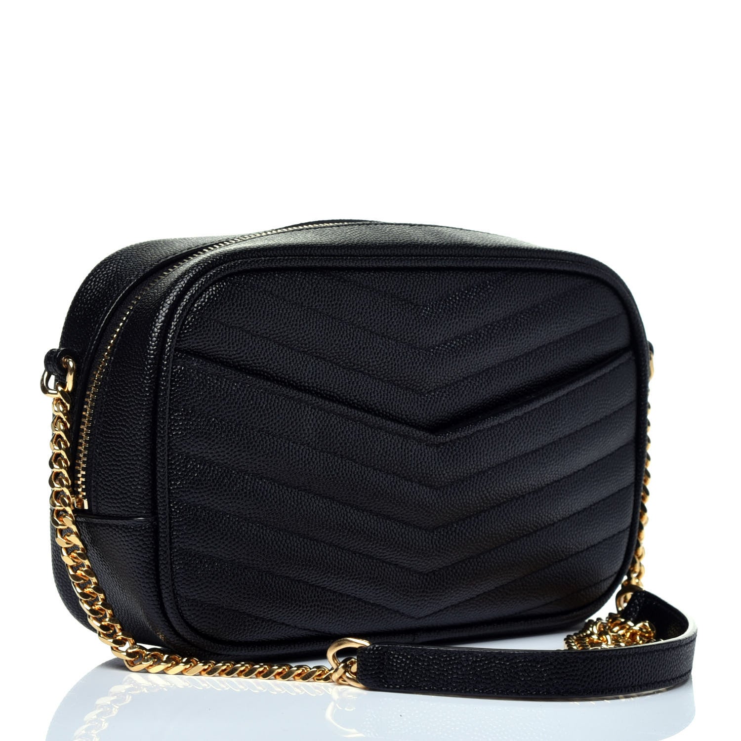 Saint Laurent Grain De Poudre Matelasse Monogram Mini Lou Camera Bag Black 3 of 9