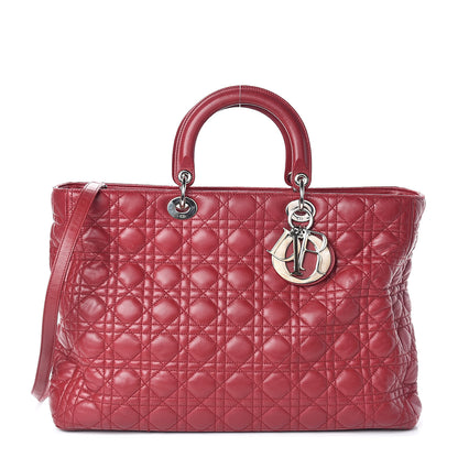 Christian Dior Lambskin Cannage Large Lady Dior Red 1 of 12