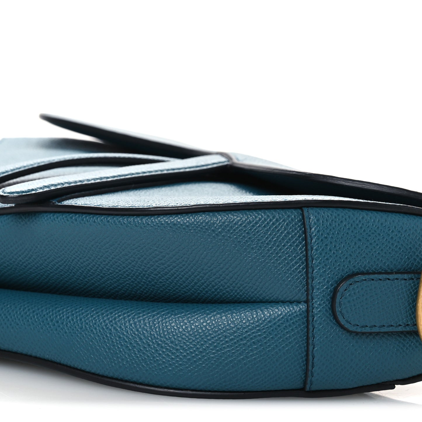Grained Calfskin Saddle Bag Steel Blue