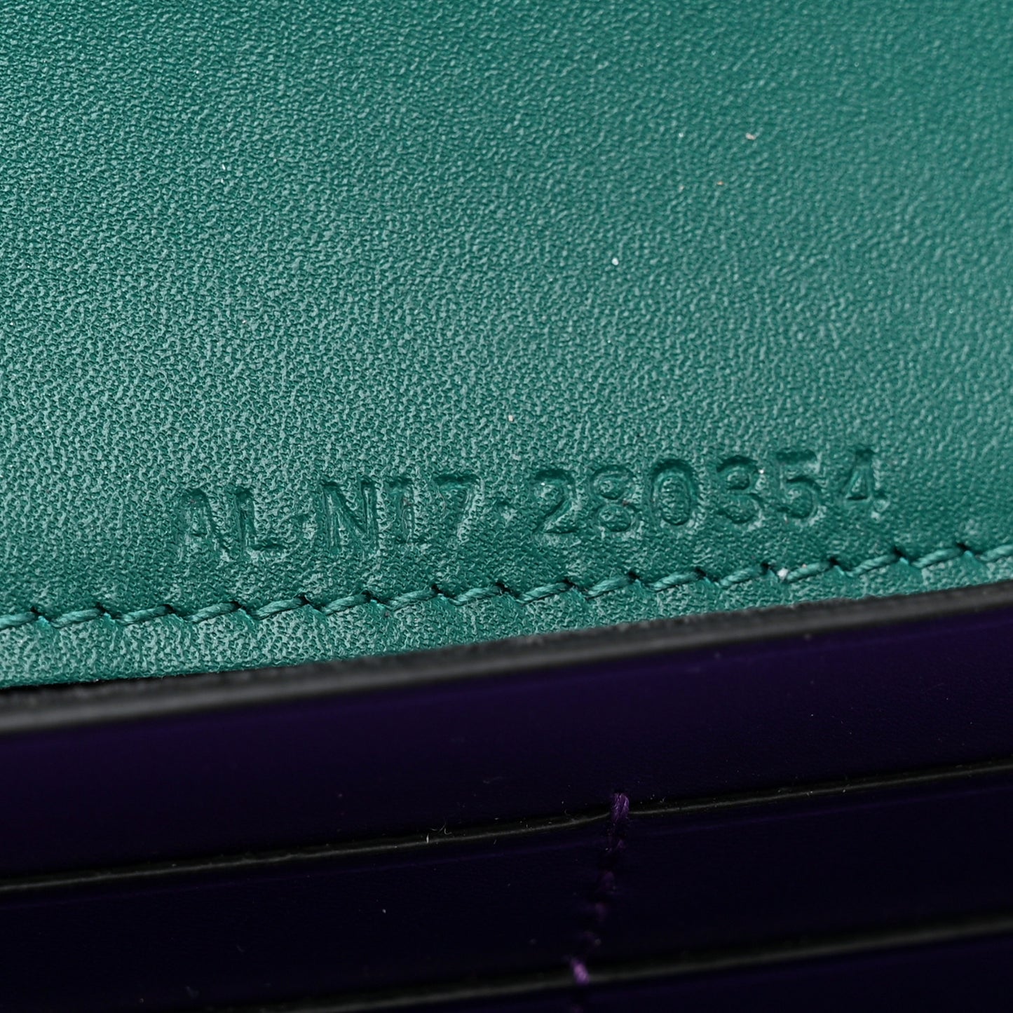Calfskin Serpenti Forever Chain Wallet Emerald Violet Amethyst
