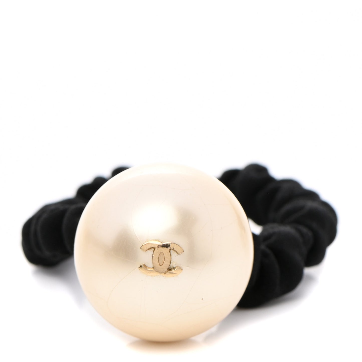 Pearl CC Hair Tie Black Gold Pearly White