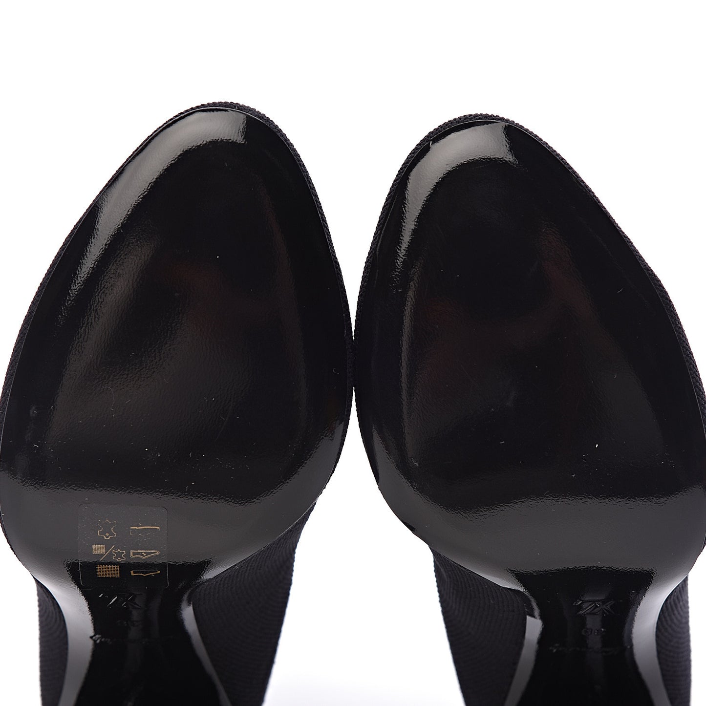 Stretch Fabric LV Black Heart Sock Ankle Boots 38 Black
