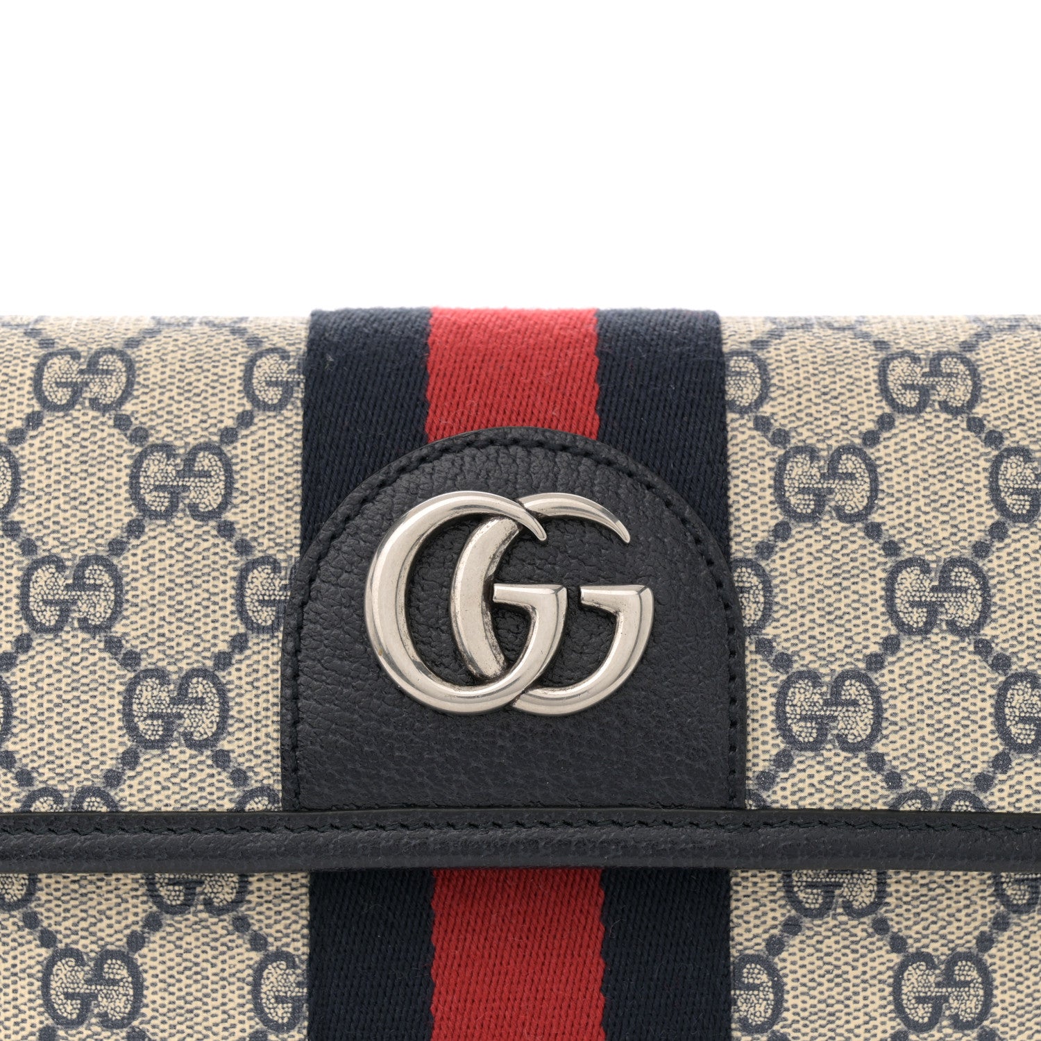 Gucci GG Supreme Monogram Web Small Ophidia Belt Bag 80 32 Beige Navy 8 of 10