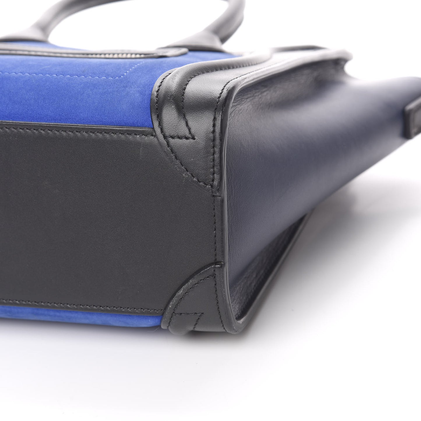Smooth Calfskin Nubuck Nano Tri-Color Luggage Bright Blue