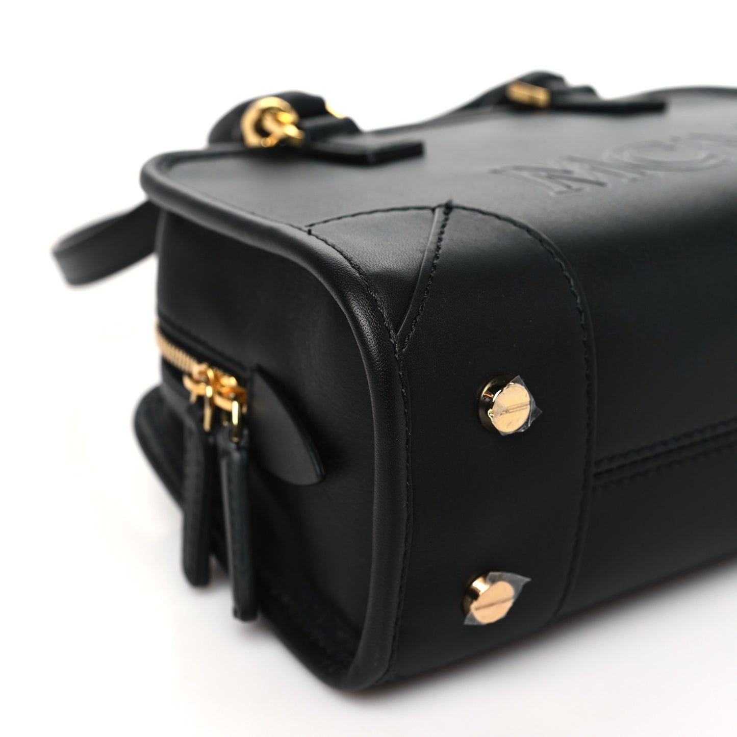 Calfskin Mini Aren Boston Bag Black