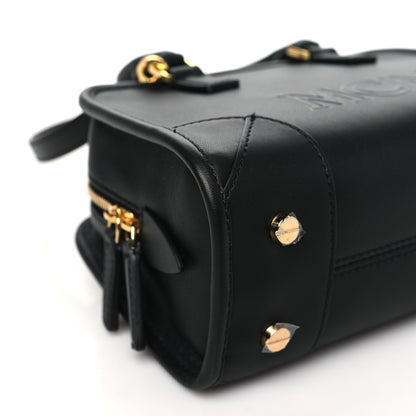 MCM Calfskin Mini Aren Boston Bag Black 9 of 11