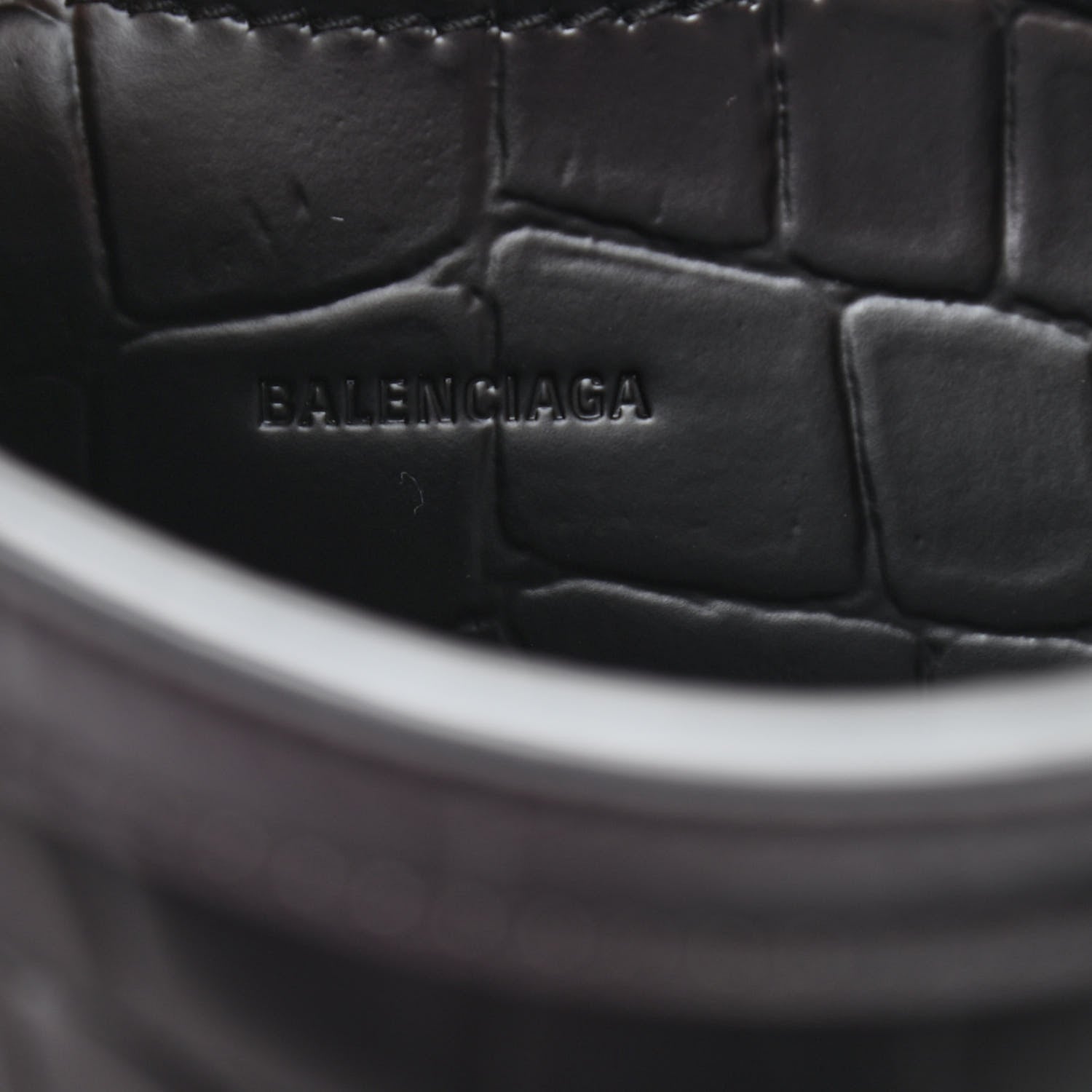 Balenciaga Semi Shiny Calfskin Crocodile Embossed Neo Classic Black Hardware Mini City Black 6 of 10