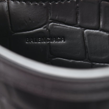 Balenciaga Semi Shiny Calfskin Crocodile Embossed Neo Classic Black Hardware Mini City Black 6 of 10