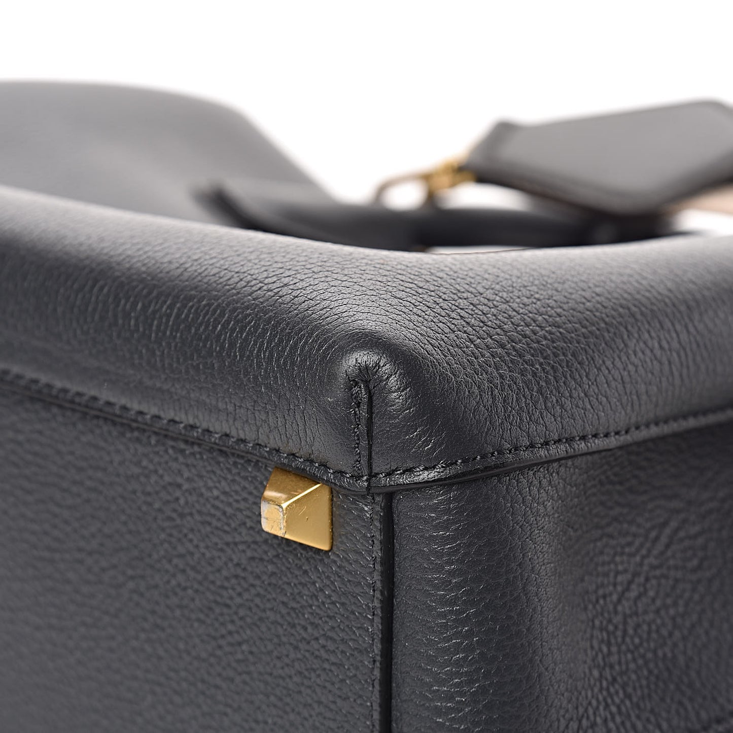 Grained Calfskin Medium Milla Tote Phantom Grey