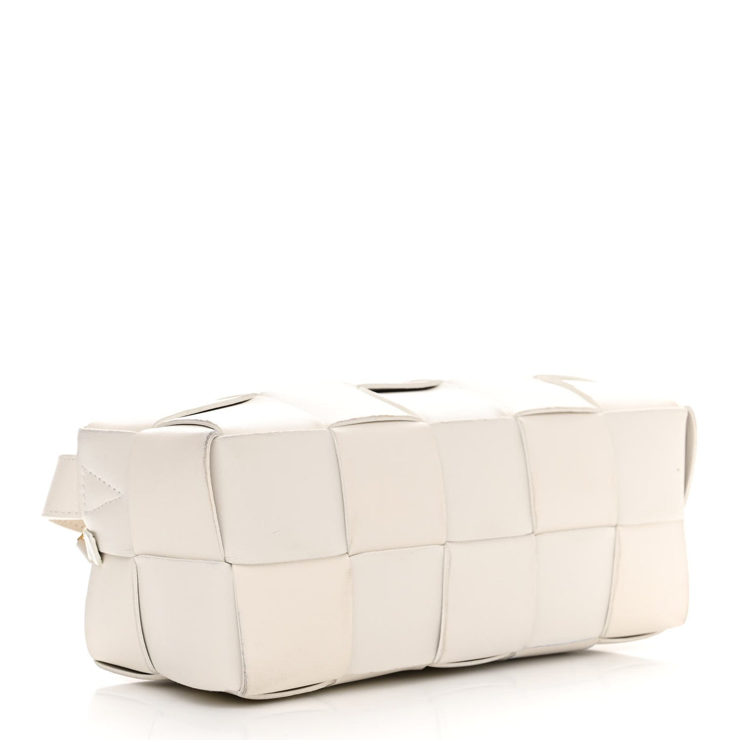 Lambskin Maxi Intrecciato Small Brick Cassette Bag White