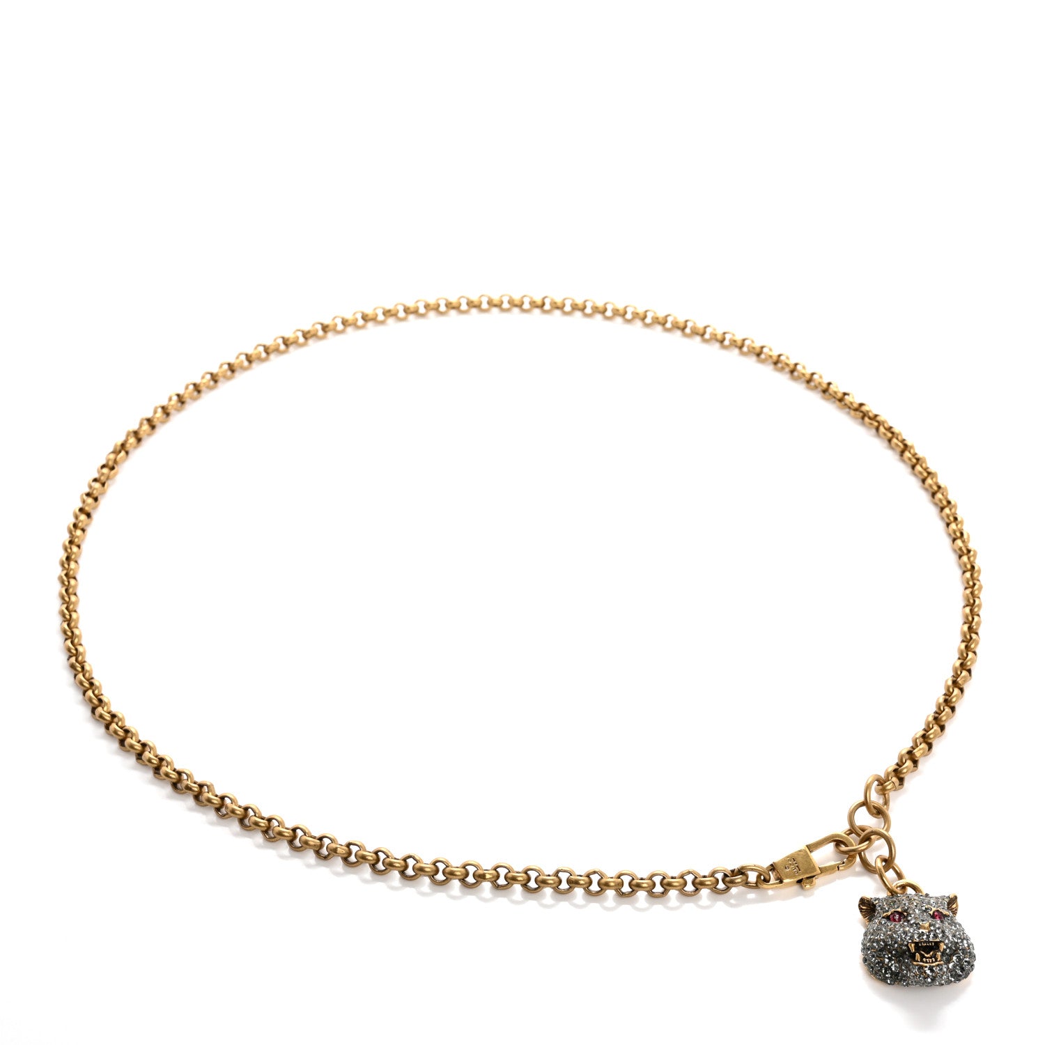 Gucci Metal Crystal Thiara Chain Belt Aged Gold 1 of 4