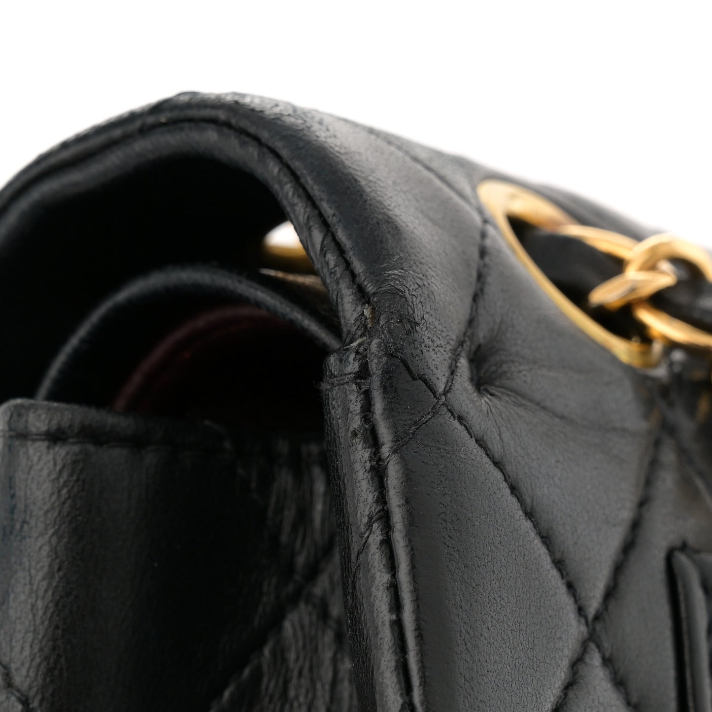 Lambskin Quilted Small Double Flap Black