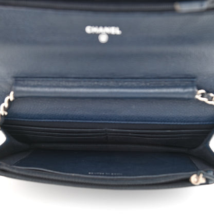 Chanel Caviar Quilted Wallet On Chain WOC Navy Blue 5 of 12