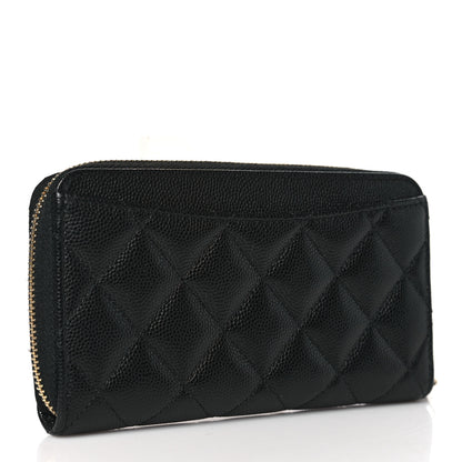 Chanel Caviar Quilted Medium Zip Around Wallet Black 3 of 8