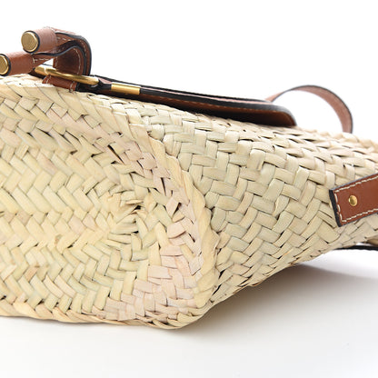 Chloe Raffia Calfskin Marcie Basket Tan 7 of 7